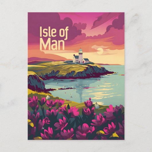 Isle of Man Vintag art Postkarte (Vorderseite)