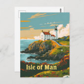 Isle of Man Vintag art Postkarte (Vorne/Hinten)