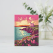 Isle of Man Vintag art Postkarte (Stehend Vorderseite)