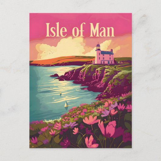 Isle of Man Vintag art Postkarte (Vorderseite)