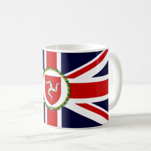 Isle of Man-Vizegouverneur-Flagge Kaffeetasse (VorderseiteRechts)