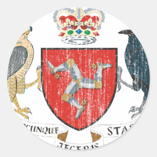 Isle of Mann Coat of Arms Runder Aufkleber