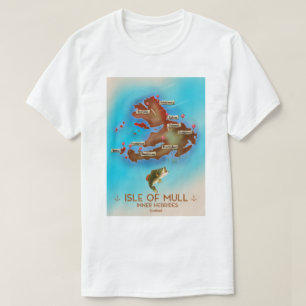 Isle of Mull Inner Hebrides Scotland Vintag Map. T-Shirt