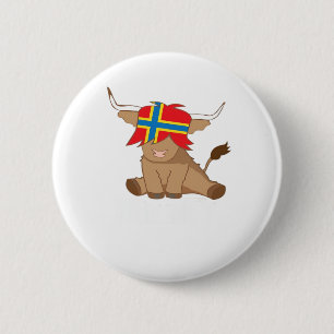 Isle of Orkney Fahne Geschenk schottischen Hochlan Button