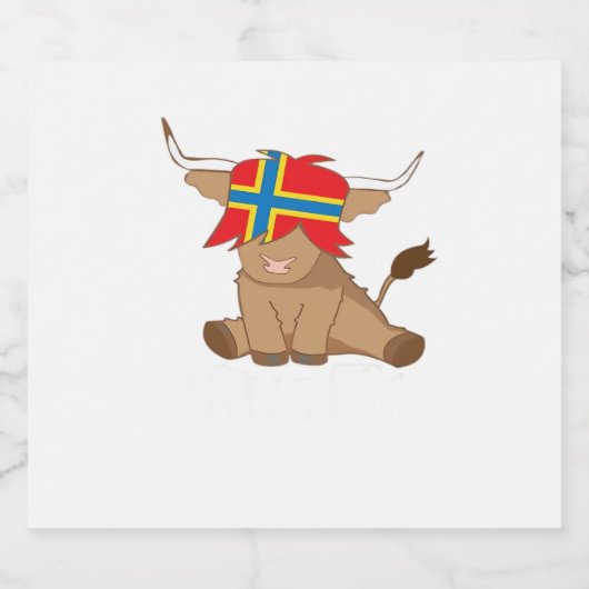 Isle of Orkney Fahne Geschenk schottischen Hochlan Schaumweinetikett (Einzelnes Label)