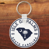 Isle of Palms South Carolina Flag Map Marine Schlüsselanhänger (Rückseite)