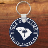 Isle of Palms South Carolina Flag Map Marine Schlüsselanhänger (Vorderseite)