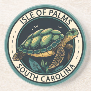 Isle of Palms South Carolina Turtle Abzeichen Getränkeuntersetzer