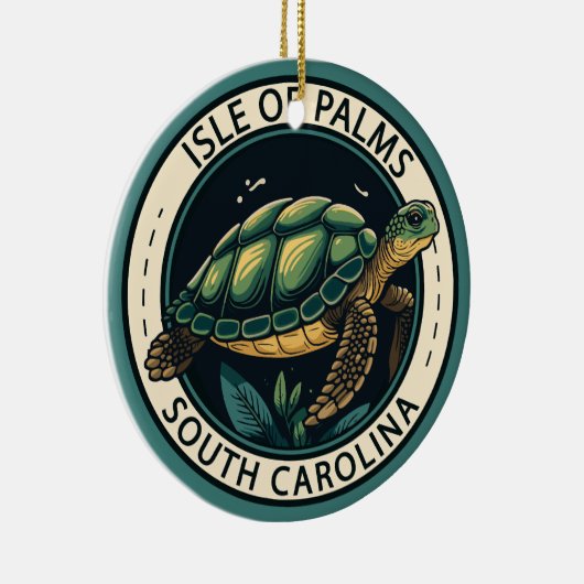 Isle of Palms South Carolina Turtle Abzeichen Keramik Ornament (Rechts)