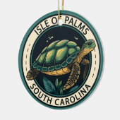 Isle of Palms South Carolina Turtle Abzeichen Keramik Ornament (Links)
