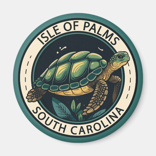 Isle of Palms South Carolina Turtle Abzeichen Magnet (Vorne)