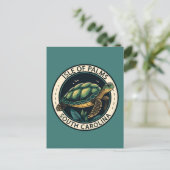 Isle of Palms South Carolina Turtle Abzeichen Postkarte (Stehend Vorderseite)