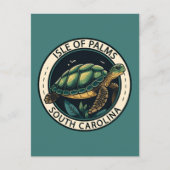 Isle of Palms South Carolina Turtle Abzeichen Postkarte (Vorderseite)