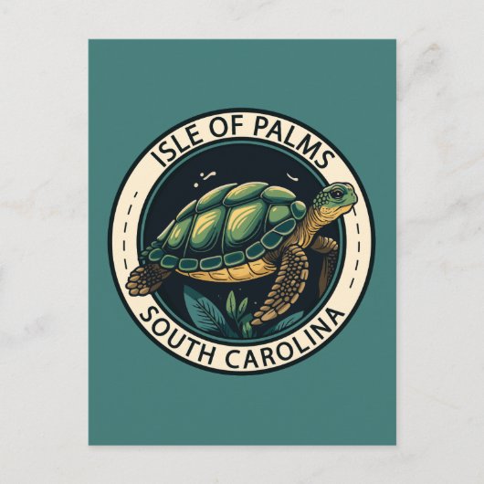 Isle of Palms South Carolina Turtle Abzeichen Postkarte (Vorderseite)