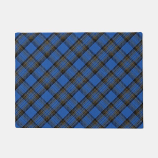 Isle of Skye Blue Tartan Kariertes Muster Fußmatte (Vorderseite)