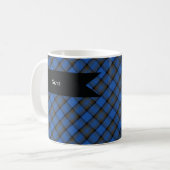 Isle of Skye Blue Tartan Kariertes Muster Kaffeetasse (Vorderseite Links)