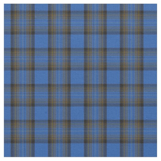 Isle of Skye Blue Tartan Kariertes Muster Stoff (Nahaufnahme)