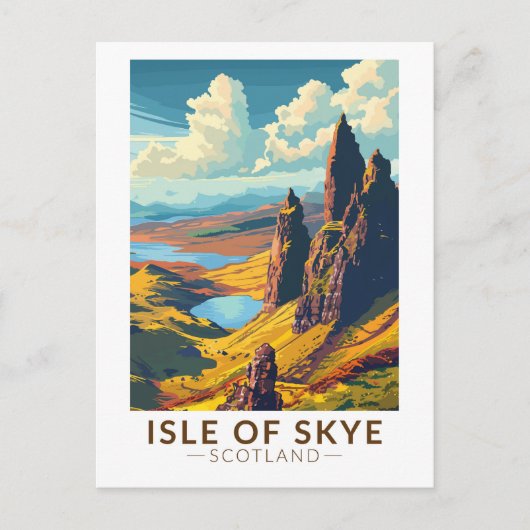 Isle of Skye Scotland Reiseart Vintag Postkarte (Vorderseite)