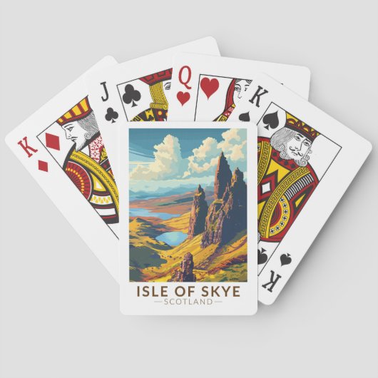Isle of Skye Scotland Reiseart Vintag Spielkarten (Rückseite)