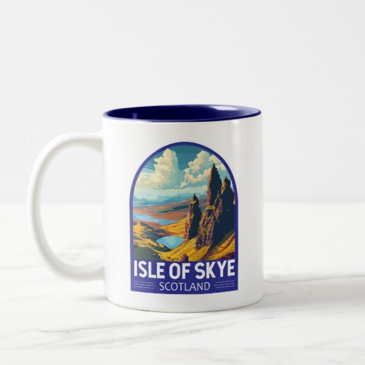 Isle of Skye Scotland Reiseart Vintag Zweifarbige Tasse (Links)
