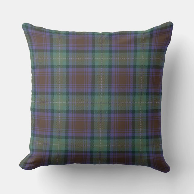 Isle Of Skye Tartan Pläd Green Black Pattern Kissen (Vorderseite)