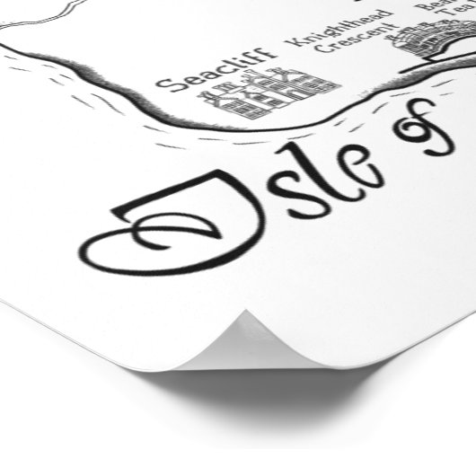 Isle of Synne - Line Map Poster (Ecke)