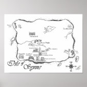 Isle of Synne - Line Map Poster (Vorne)