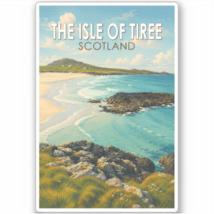 Isle of Tiree Schottland Illustration Reise Kunst Aufkleber