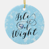 Isle of Wight Flag im Herzen Keramik Ornament (Vorne)