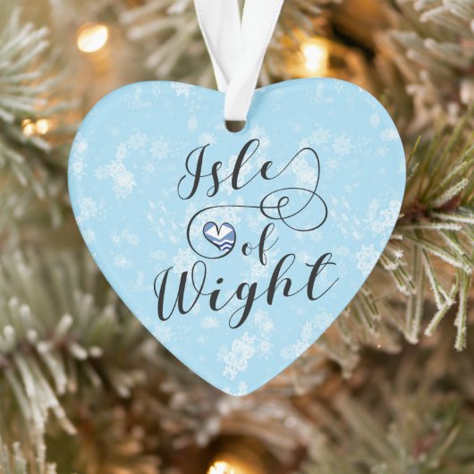 Isle of Wight Flag im Herzen Ornament (Baum)
