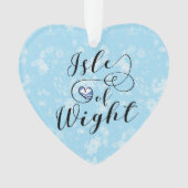 Isle of Wight Flag im Herzen Ornament (Vorderseite)