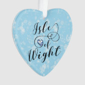 Isle of Wight Flag im Herzen Ornament (Vorderseite)