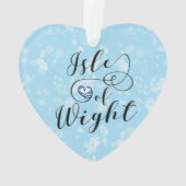 Isle of Wight Flag im Herzen Ornament (Rückseite)