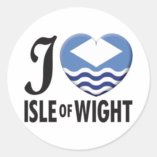 Isle of Wight Liebe Runder Aufkleber (Vorderseite)