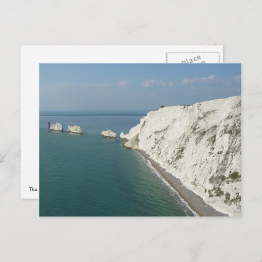 Isle of Wight Needles and Cliffs Postkarte (Vorne/Hinten)