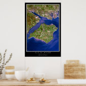 Isle of Wight Satellite Poster Map (Küche)