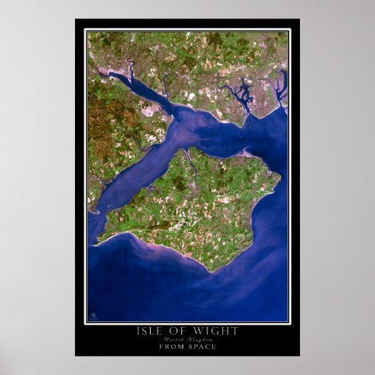 Isle of Wight Satellite Poster Map (Vorne)