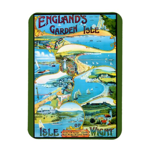 Isle of Wight Travel Poster Postcard Magnet (Vertikal)