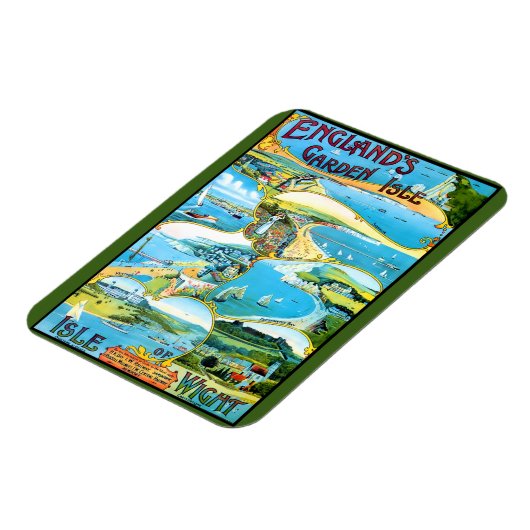 Isle of Wight Travel Poster Postcard Magnet (Linke Seite)