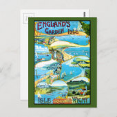Isle of Wight Travel Poster Postkarte (Vorne/Hinten)