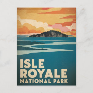 Isle Royale National Park Retro-Plakat Feiertagspostkarte
