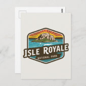 Isle Royale National Park Vintage Emblem Postkarte (Vorne/Hinten)