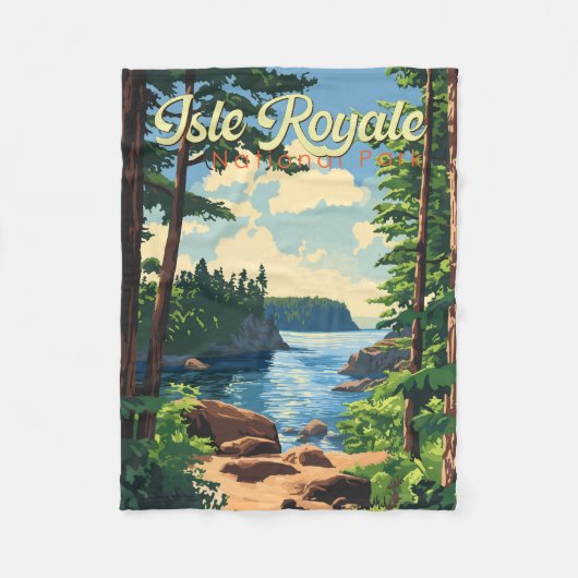 Isle Royale Nationalpark California Fleecedecke (Vorderseite)