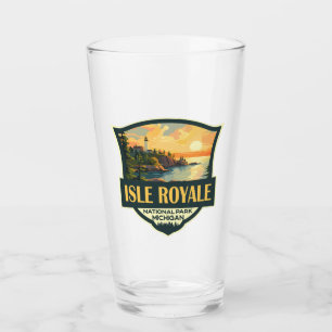 Isle Royale Nationalpark Illustration Retro Abzeic Glas