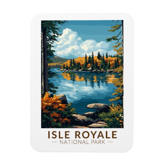 Isle Royale Nationalpark Locarno Vintag Magnet (Vertikal)