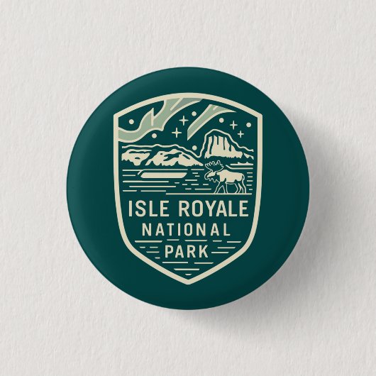Isle Royale Nationalpark Magical Night Emblem Button (Vorderseite)