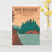 Isle Royale Nationalpark Michigan Vintag Karte (Gelbe Blume)