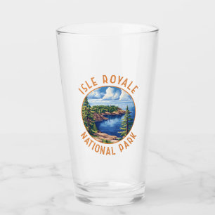 Isle Royale Nationalpark Retro Distressed Circle Glas