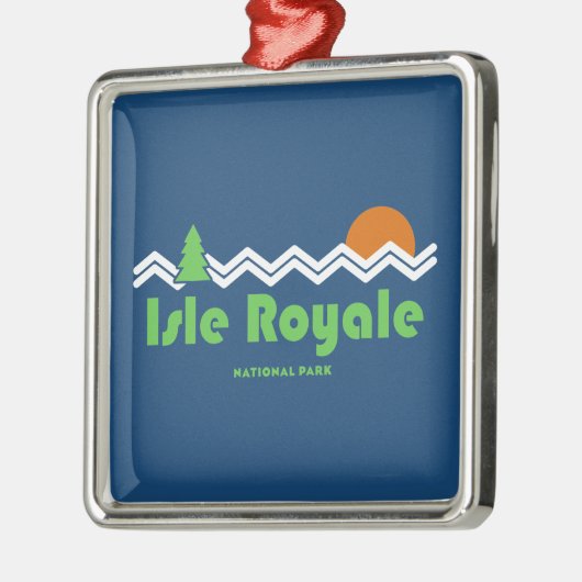 Isle Royale Nationalpark Retro Ornament Aus Metall (Links)