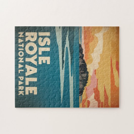 Isle Royale Nationalpark Retro Poster Puzzle (Horizontal)